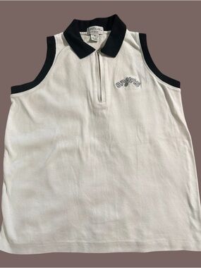 Women’s Vintage San Antonio Spurs Antigua Sleeveless Polo Tank Top
